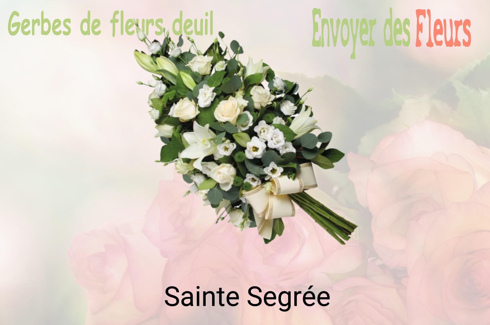 Gerbe de fleurs de deuil livrée à Sainte-Segrée